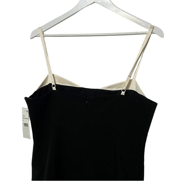 FRENCH CONNECTION WOMENS 12 CONTRAST MINI DRESS BLACK COCKTAIL PARTY TINY FLAW - Picture 9 of 13